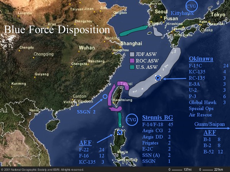 Stennis BG F-14/F-18 45 Aegis CG 2 Aegis DD 2 Frigates 2 E-2C 2